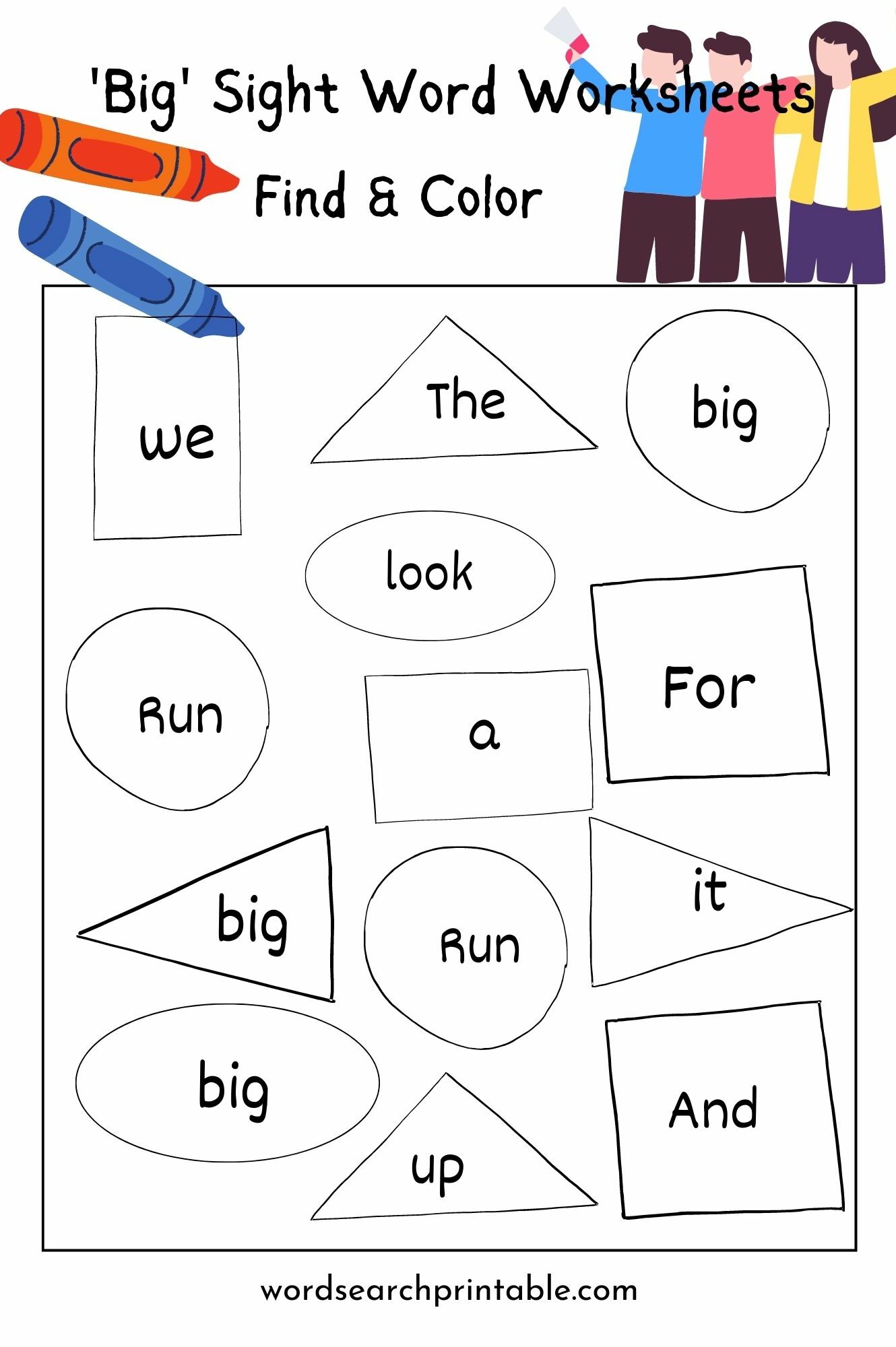Find ‘Big’ and Color the box