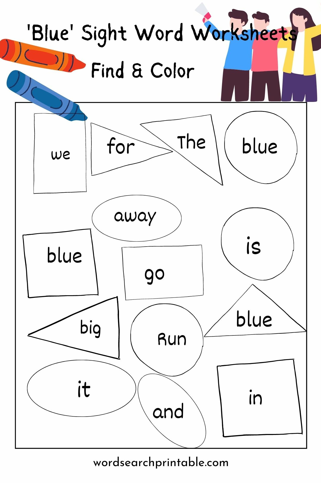 Find ‘Blue’ and Color the shape