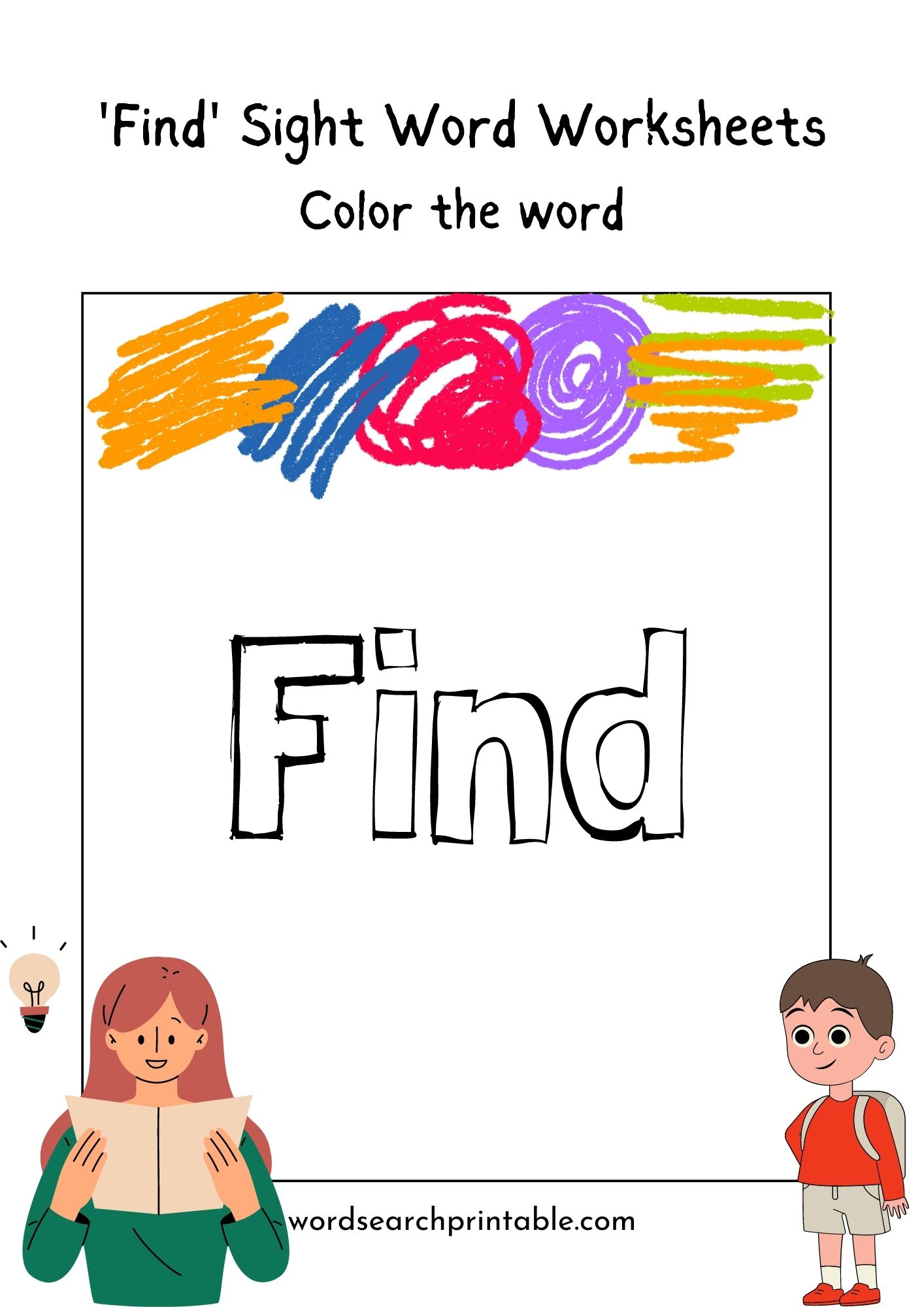 Color the sight word Find