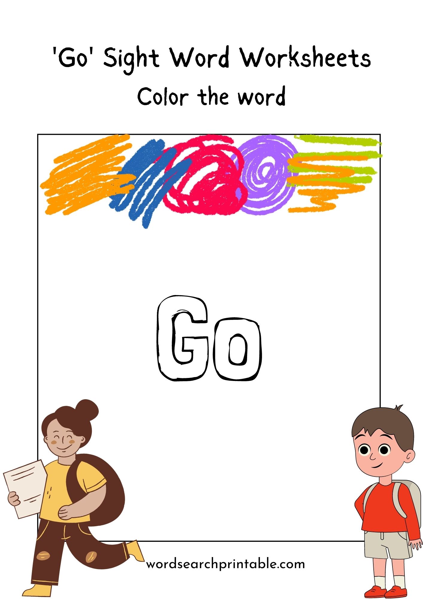 Color the sight word Go