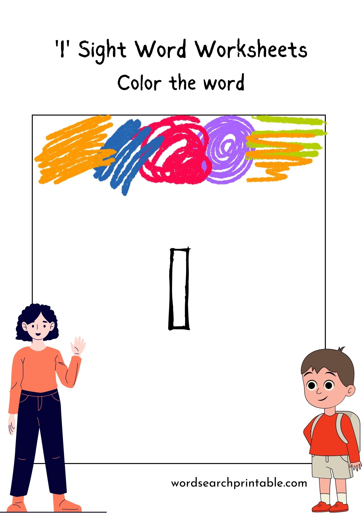 Color the sight word “I”