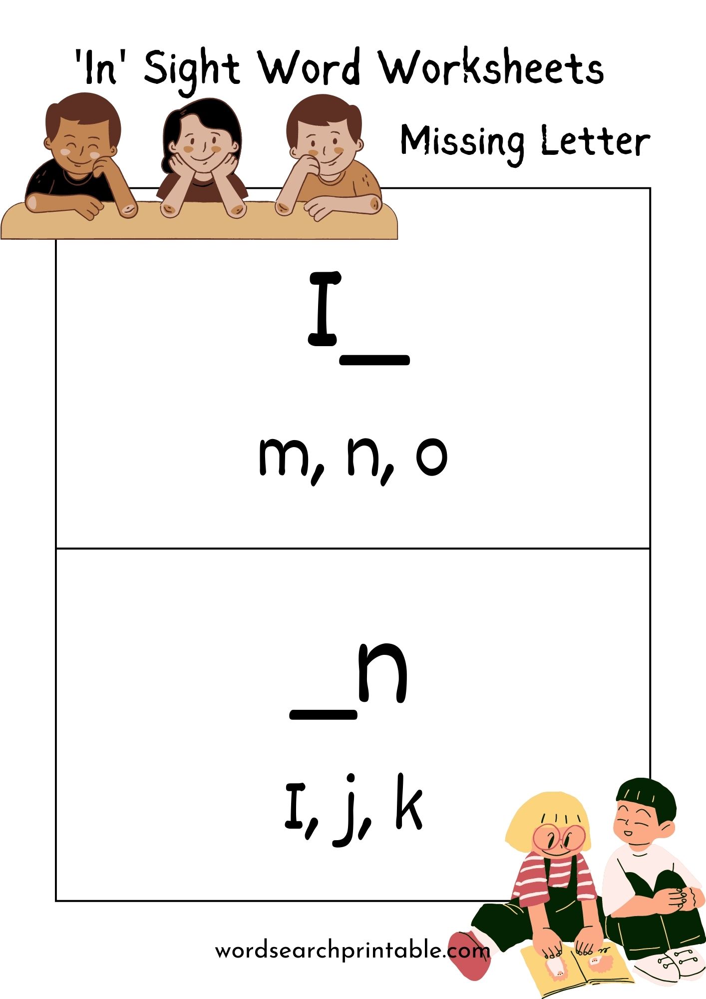 Find the missing letter in sight word In