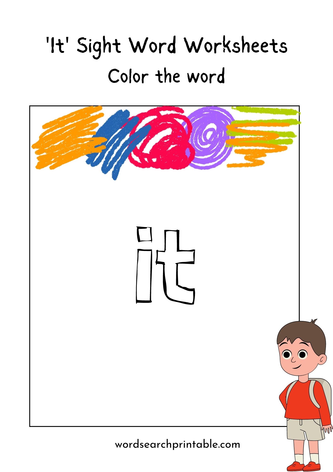 Color the sight word “It”