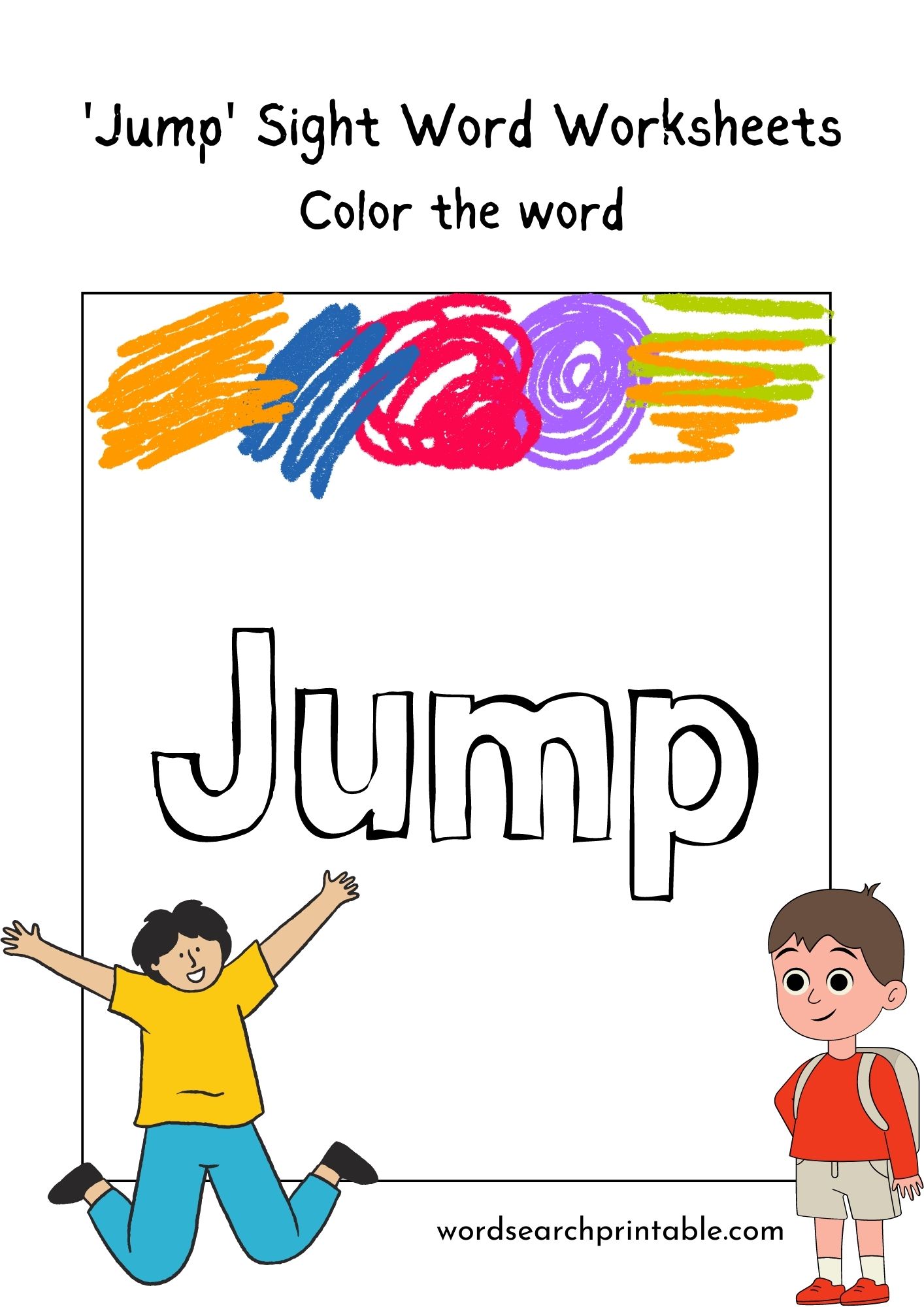 Color the sight word Jump