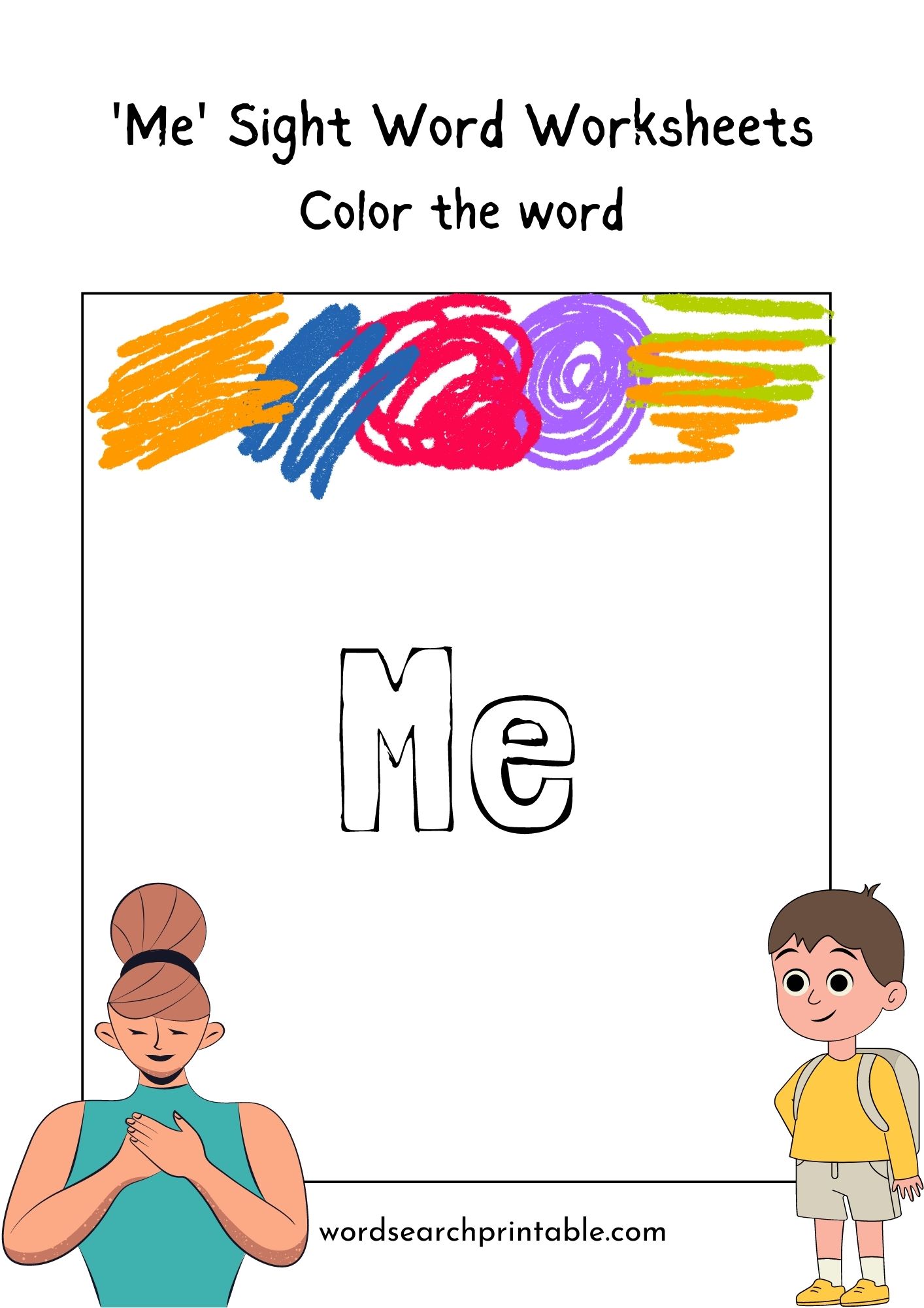 Color the sight word Me