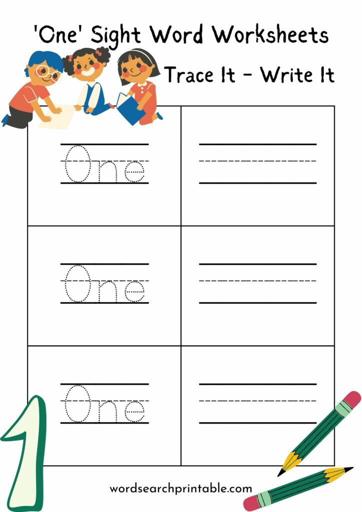 One Trace It Worksheet
