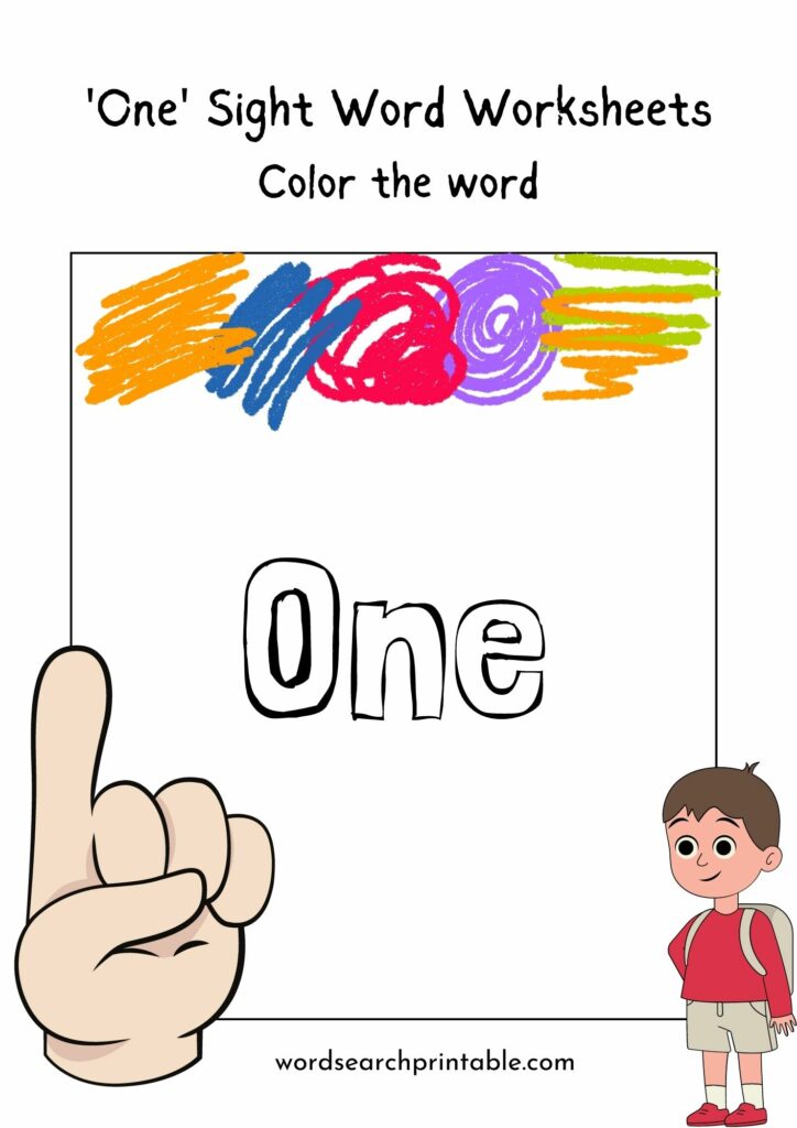Color the sight word One