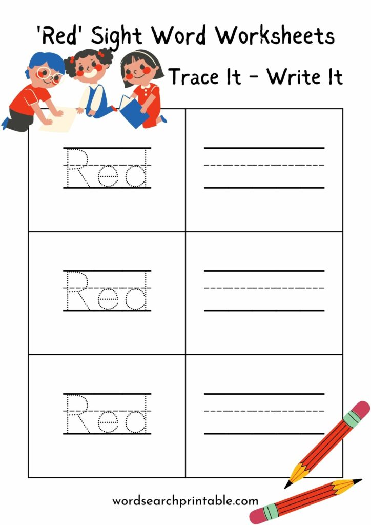 Red Trace It Worksheet