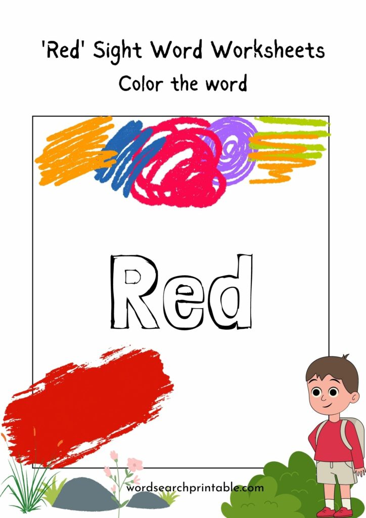 Color the sight word Red