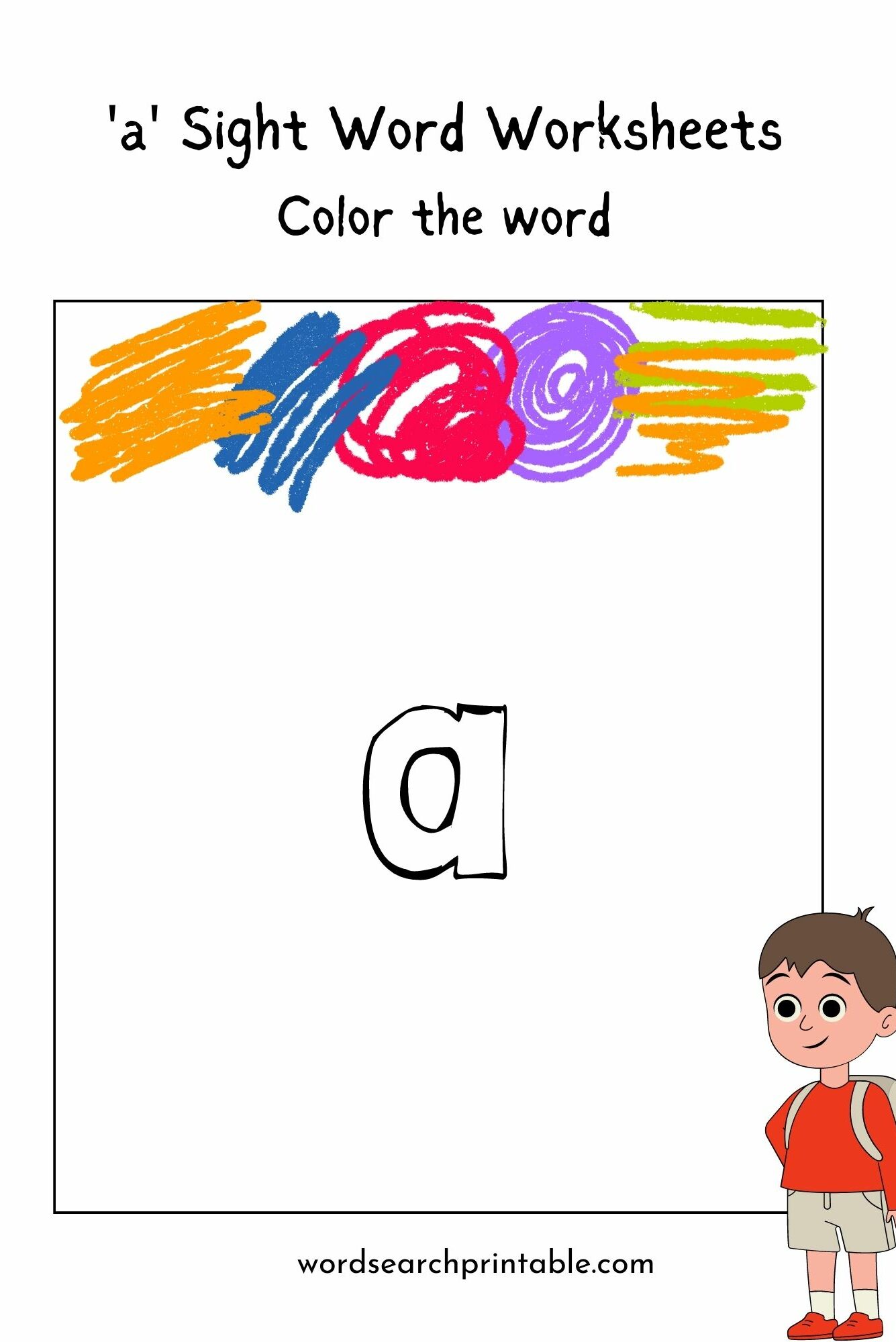 Color the sight word 'a'