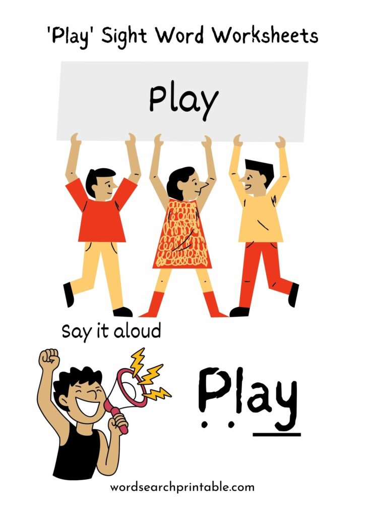 Play Sight Word Worksheet Free – Sight Word Play Worksheet PDF Download