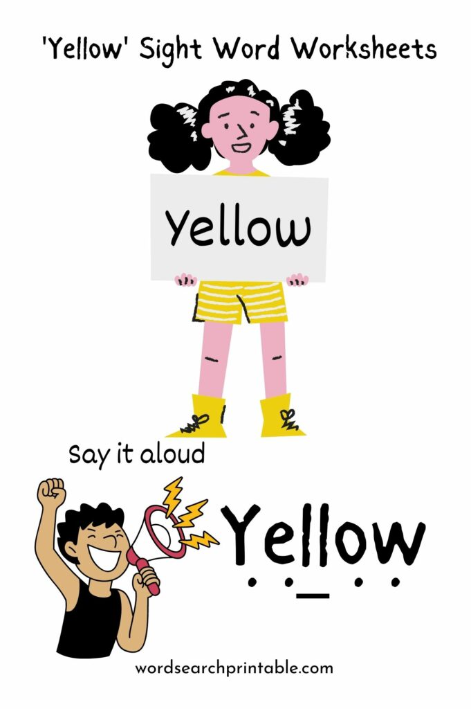 Yellow Sight Word Worksheet Free – Sight Word Yellow Worksheet PDF Download