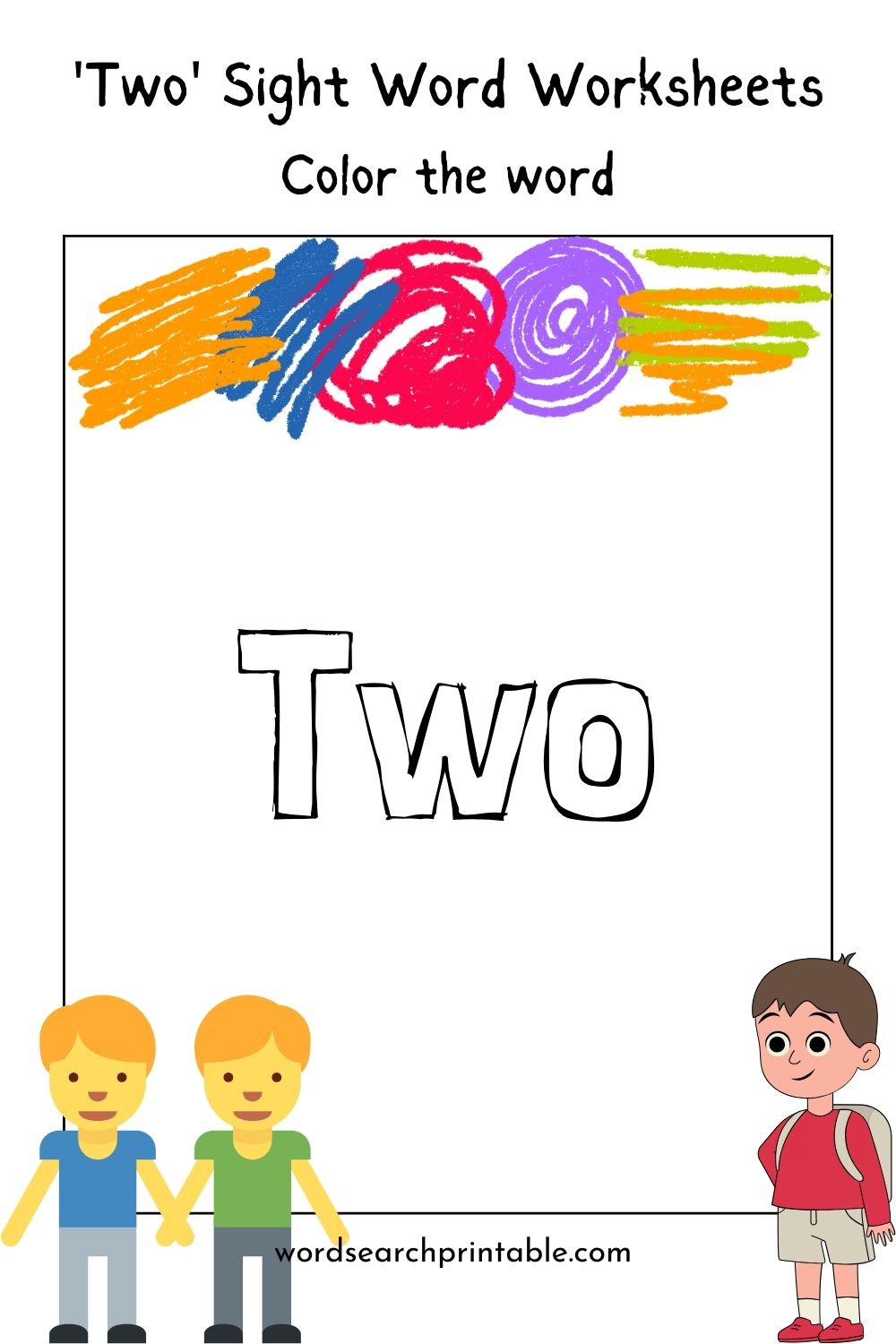Color the sight word Two