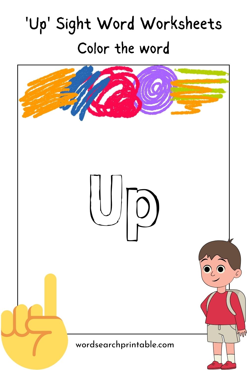 Color the sight word Up